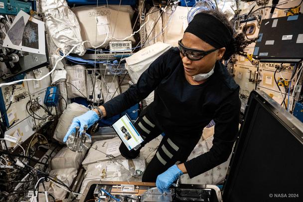 Worldfist metal 3D part printed on International Space Station with the Airbus-built printer © NASA (August 2024) Worldfist metal 3D part printed on International Space Station with the Airbus-built printer