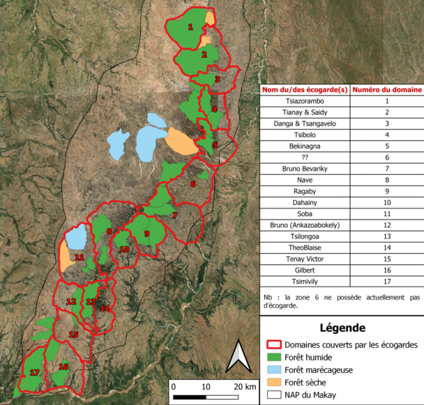 Map showing the areas surveyed by eco-guards in the Makay massif © Naturevolution Map showing the areas surveyed by eco-guards in the Makay massif © Naturevolution