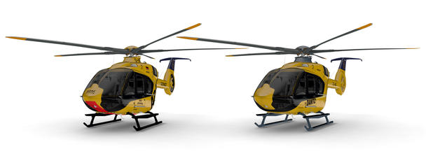 Digital rendering of ADAC Luftrettung and ÖAMTC's Airbus H140s