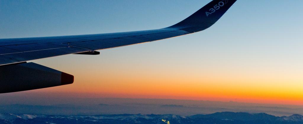 A350 sunset on sharklet