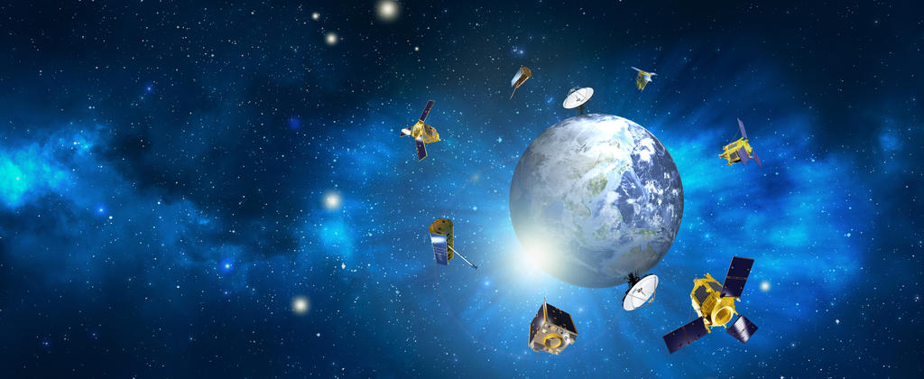 Airbus Space Satellites orbiting the Earth