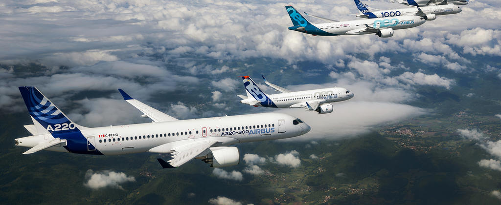 Airbus Commercial Aircraft formation flight