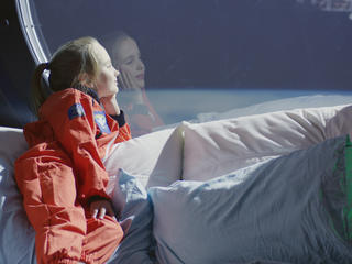 Little girl astronaut