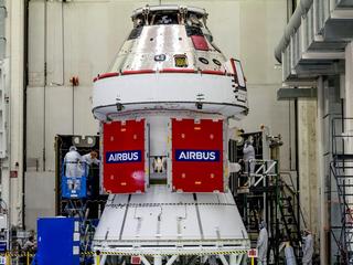 Artemis I Orion at Nasa Artemis I pre launch Orion
