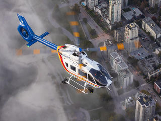 Helicopter in flight