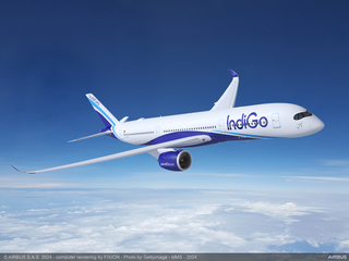 A350-900 flying
