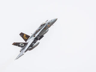 Eurofighter flying over Alaskan skies