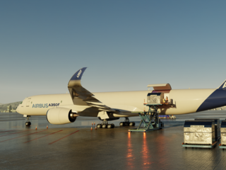 Ground A350F open largest cargo door
