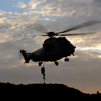 Rappelling from an H225M