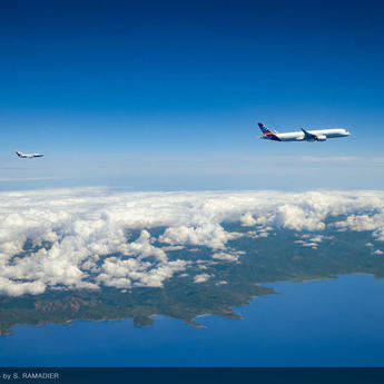 A350 100% SAF emissions test flight with DLR Falcon