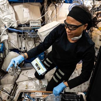 Worldfist metal 3D part printed on International Space Station with the Airbus-built printer © NASA (August 2024)