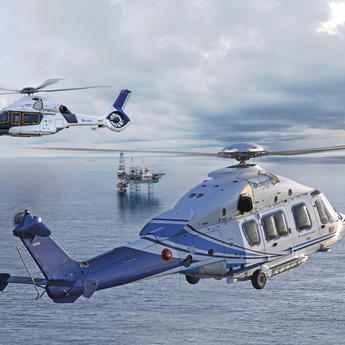 Rendering of Airbus H160 and Airbus H175 in flight