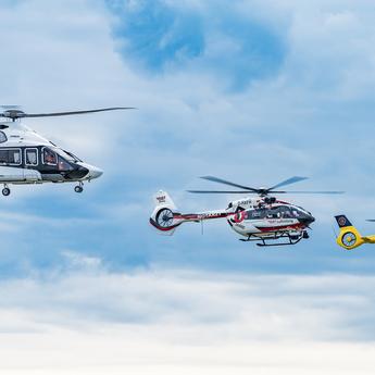 Airbus helicopters in flight