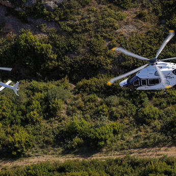 Fred North’s H125 trailed by an H160
