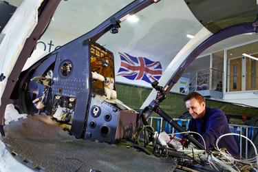 Employee working at Airbus Helicopters' UK facility