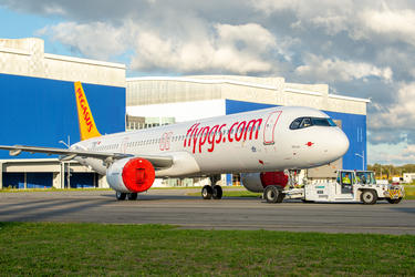 The first A321neo fully assembled from the new Toulouse A320 Family FAL