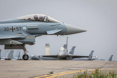 Eurofighter meets F-16 at Arctic Defender 24 | Copyright: Luftwaffe, Sherifa Kästner Eurofighter meets F-16 at Arctic Defender 24 | Copyright: Luftwaffe, Sherifa Kästner