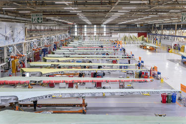 Airbus Broughton site hangar with new LED lighting