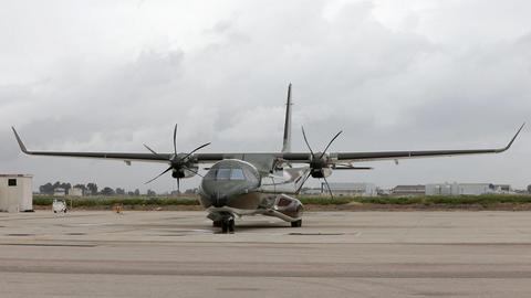 An on-ground photo of an Airbus C295 tactical aircraft delivered to the Royal Thai Army. 