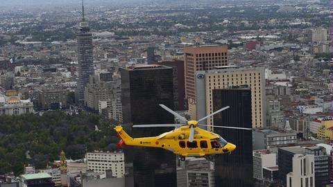 Helicopter overflying Mexico