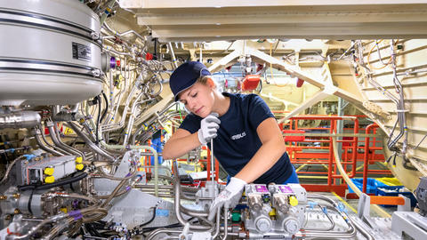 Young woman working as apprentice in Germany