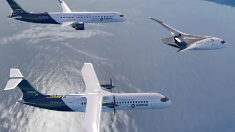 ZEROe concept aircraft formation flight