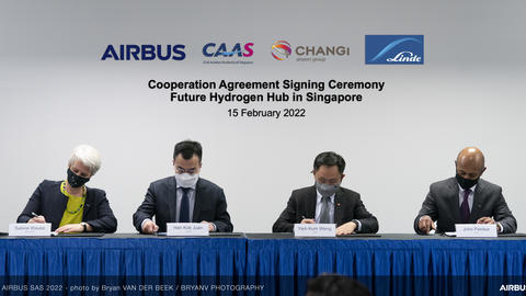 Airbus signs agreement to study hydrogen hub in Singapore - Signing
