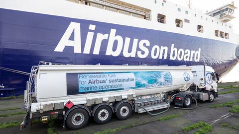 Departure of the ‘Ciudad de Cadiz’ using renewable fuel, Saint-Nazaire, France, 3 January 2023