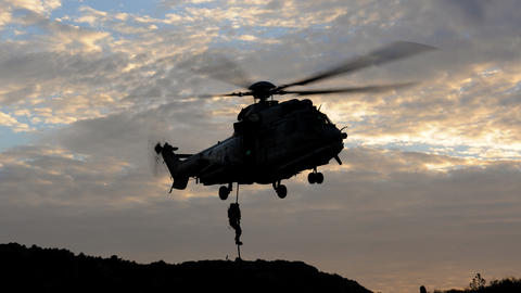 Rappelling from an H225M