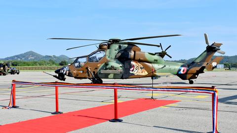 A Tiger on the runway before the EFA's 20 year anniversary