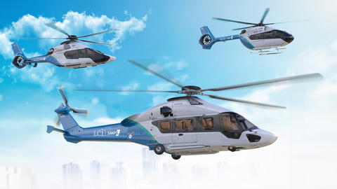 Digital rendering of Airbus helicopters with LCI color scheme