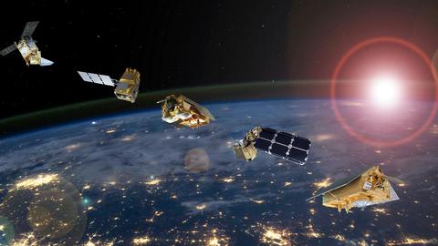 Space header - satellites orbiting the earth