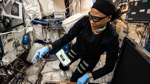 Worldfist metal 3D part printed on International Space Station with the Airbus-built printer © NASA (August 2024)