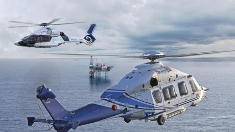 Rendering of Airbus H160 and Airbus H175 in flight