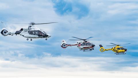 Airbus helicopters in flight