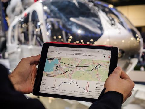 Airbus’ HFDM analytics service on a tablet.