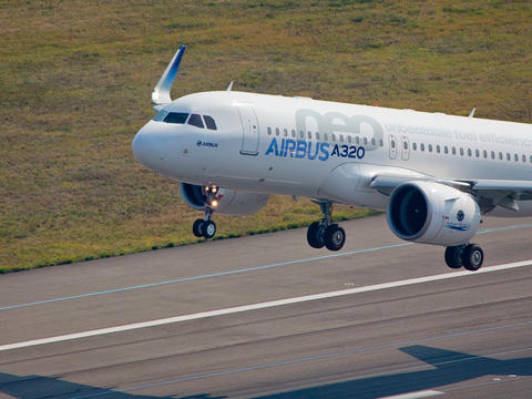 A320neo first flight takeoff