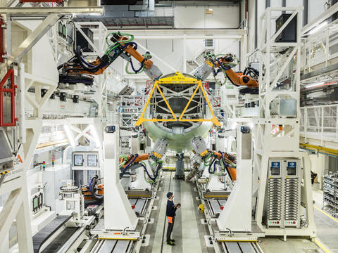 Hamburg A320 structure assembly line