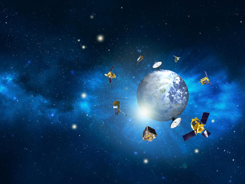Airbus Space Satellites orbiting the Earth