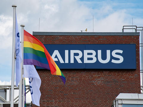 Rainbow flag pride Airbus