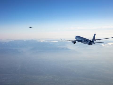 A350-1000 flying