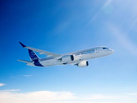 a220-300 in flight