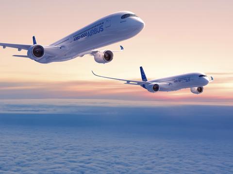 A350-900 and A350-100 in flight