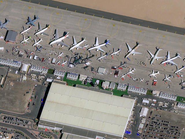 Dubai Airshow seen from space