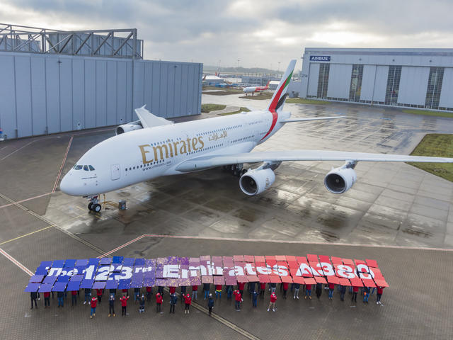 The 123rd Emirates A380