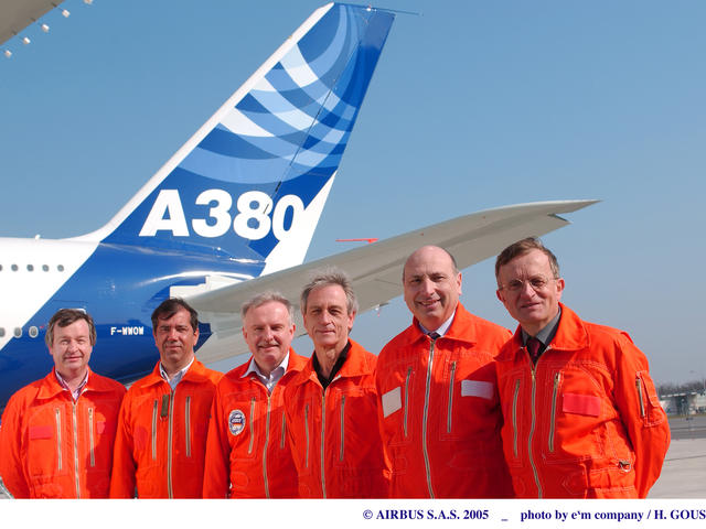A380 first flight - flight test crew
