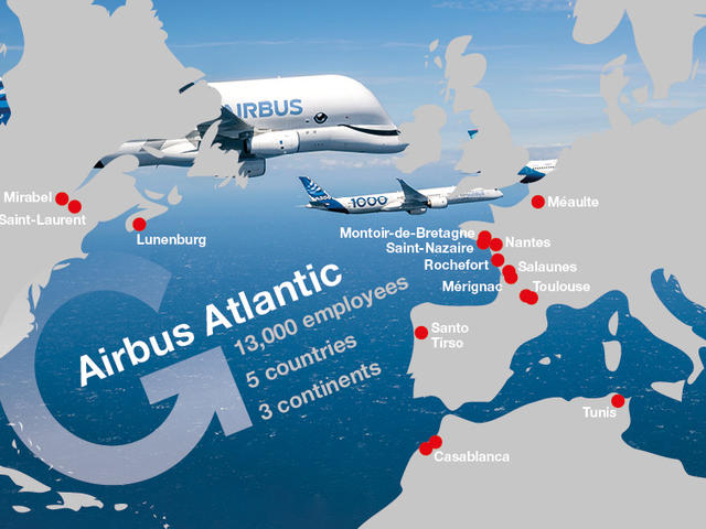 Airbus Atlantic Map english