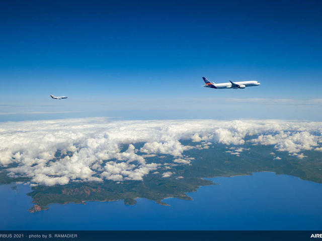 A350 100% SAF emissions test flight with DLR Falcon