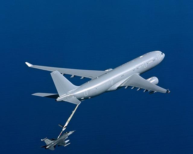 A330 MRTT RAAF Refuelling An A330 Multi-Role Tanker Transport delivered to the Royal Australian Air Force is shown during air-to-air refuelling.