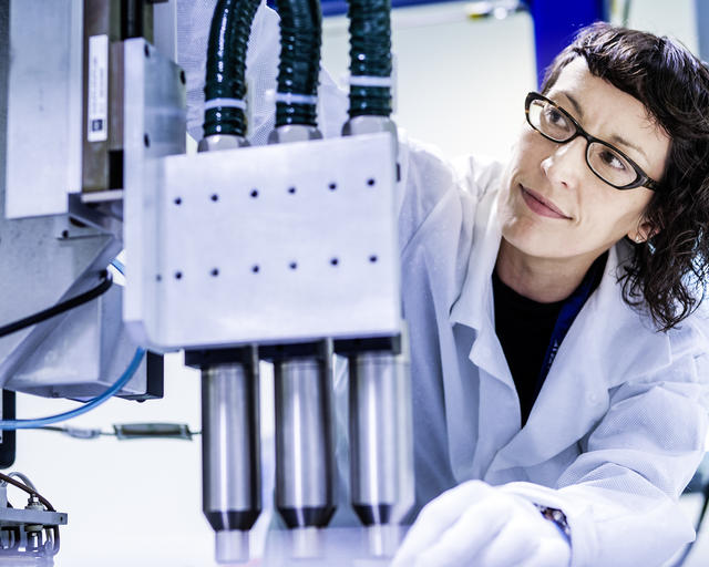 Woman Engineer Engineer woman in Spain working on plasma equipment